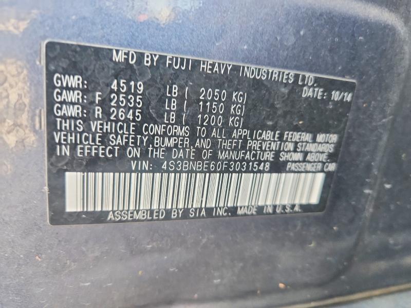 Продаж на аукціоні авто 2015 Subaru Legacy, vin: 4S3BNBE60F3031548, номер лоту: 53464746