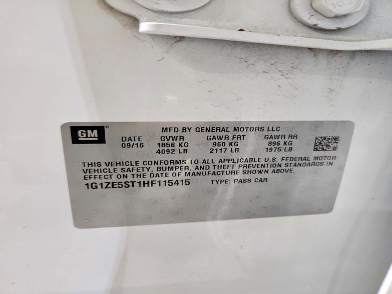 55169706 :رقم المزاد ، 1G1ZE5ST1HF115415 vin ، 2017 Chevrolet Malibu مزاد بيع