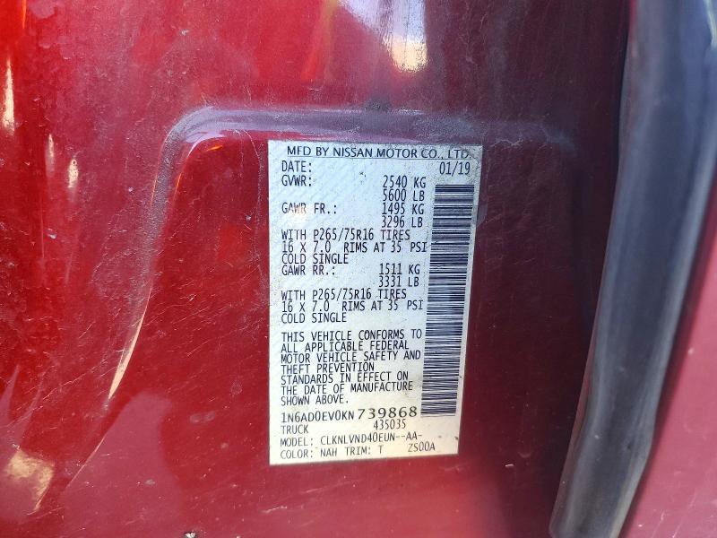 Продаж на аукціоні авто 2019 Nissan Frontier, vin: 1N6AD0EV0KN739868, номер лоту: 53409446