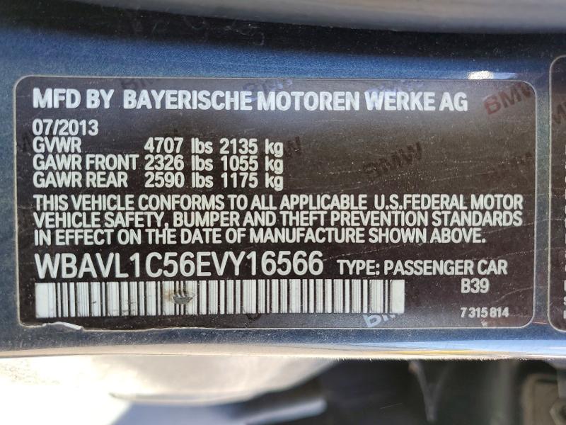 53157326 :رقم المزاد ، WBAVL1C56EVY16566 vin ، 2014 Bmw X1 مزاد بيع