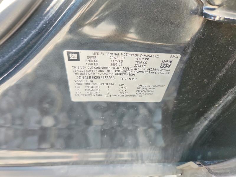 Продаж на аукціоні авто 2014 Chevrolet Equinox, vin: 2GNALBEK8E6258063, номер лоту: 55151986