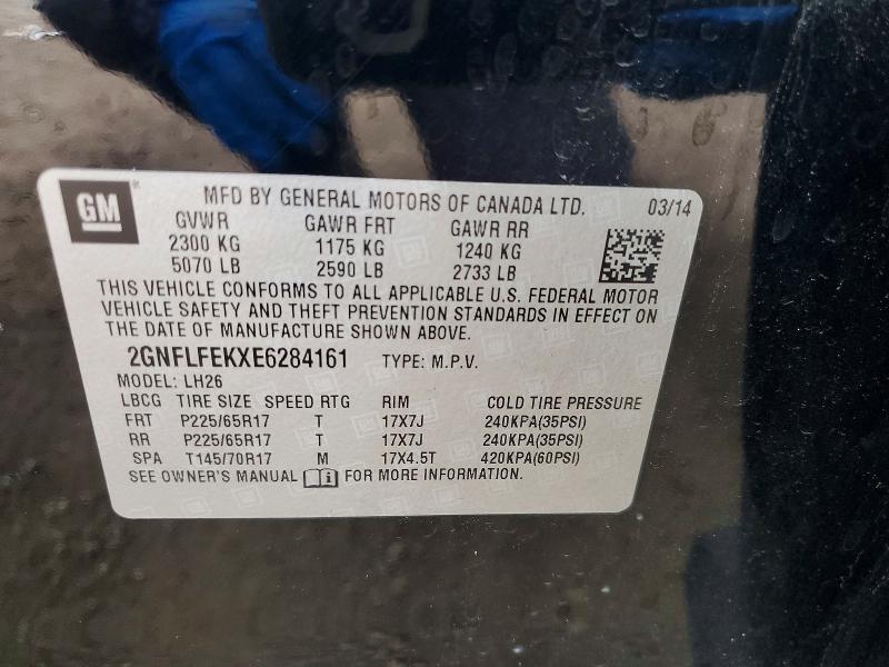 Aukcja sprzedaży 2014 Chevrolet Equinox, vin: 2GNFLFEKXE6284161, numer aukcji: 53127576