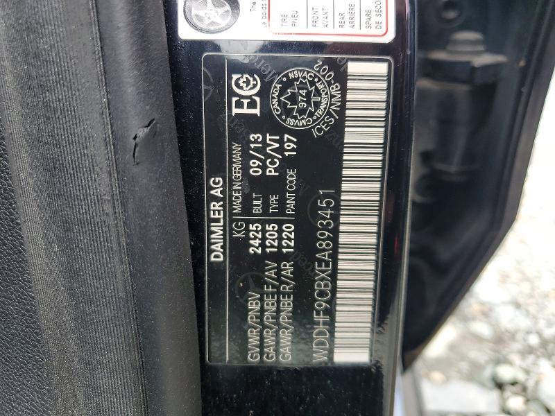 Aukcja sprzedaży 2014 Mercedes-benz E, vin: WDDHF9CBXEA893451, numer aukcji: 54846966