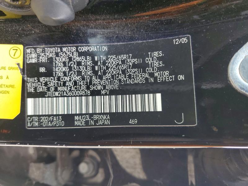 53455906 :رقم المزاد ، JTEDW21A360009878 vin ، 2006 Toyota Highlander Hybrid مزاد بيع