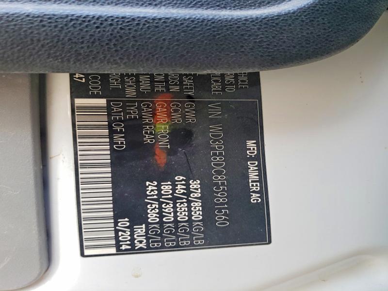 52482106 :رقم المزاد ، WD3PE8DC8F5981560 vin ، 2015 Mercedes Benz Sprinter مزاد بيع
