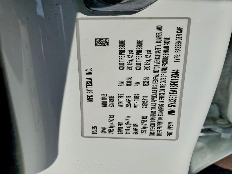 Aukcja sprzedaży 2025 Tesla Model 3, vin: 5YJ3E1EA1SF019344, numer aukcji: 53520326