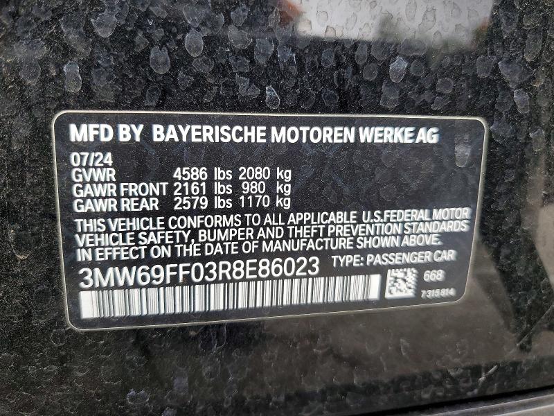 Продажа на аукционе авто 2024 Bmw 330i, vin: 3MW69FF03R8E86023, номер лота: 52876946