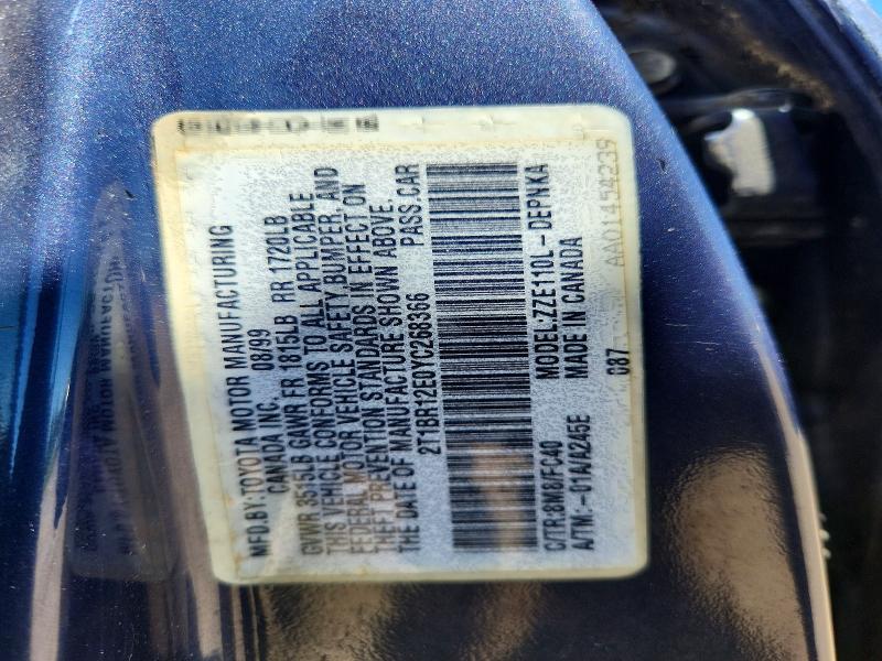 Aukcja sprzedaży 2000 Toyota Corolla, vin: 2T1BR12E0YC268366, numer aukcji: 55735926