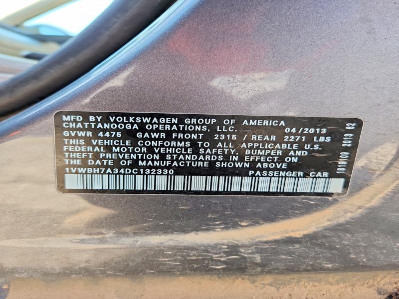 Продаж на аукціоні авто 2013 Volkswagen Passat, vin: 1VWBH7A34DC132330, номер лоту: 54691176