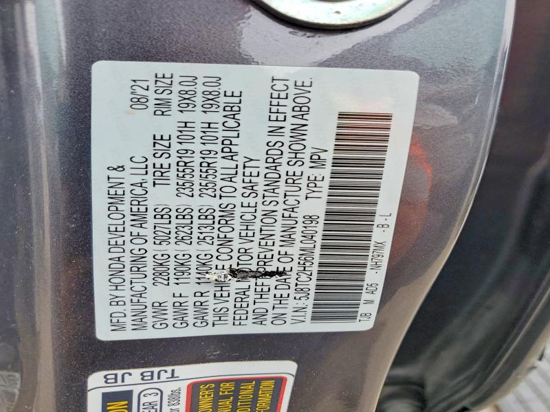 Продаж на аукціоні авто 2021 Acura Rdx, vin: 5J8TC2H56ML040198, номер лоту: 52770106