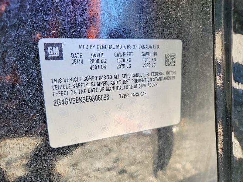 2014 Buick Regal მანქანა იყიდება აუქციონზე, vin: 2G4GV5EK5E9306093, აუქციონის ნომერი: 52693776