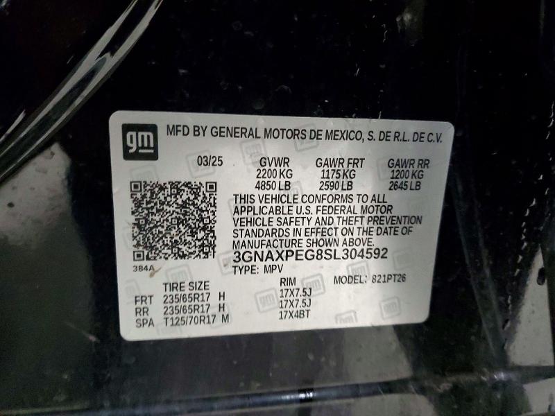 Продажа на аукционе авто 2025 Chevrolet Equinox, vin: 3GNAXPEG8SL304592, номер лота: 53209856
