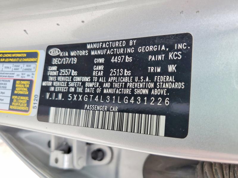 Продаж на аукціоні авто 2020 Kia Optima, vin: 5XXGT4L31LG431226, номер лоту: 53996746