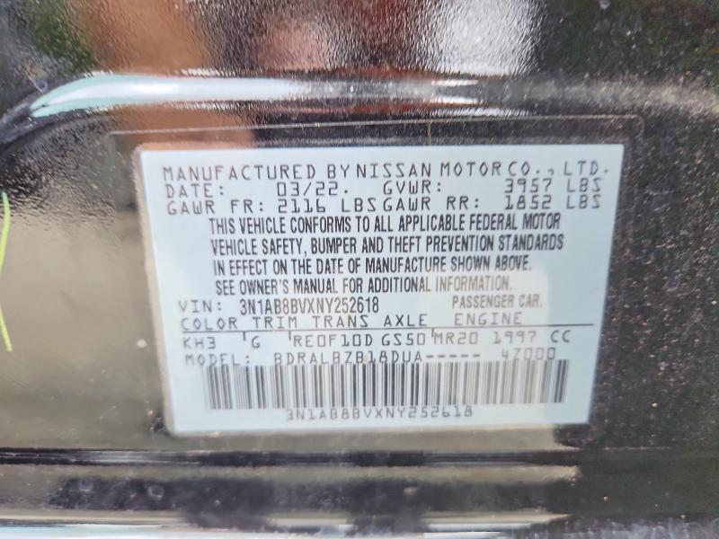 54689176 :رقم المزاد ، 3N1AB8BVXNY252618 vin ، 2022 Nissan Sentra مزاد بيع