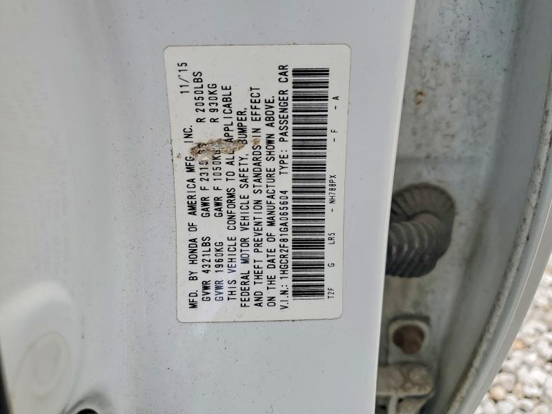 Продажа на аукционе авто 2016 Honda Accord, vin: 1HGCR2F81GA065604, номер лота: 54681606