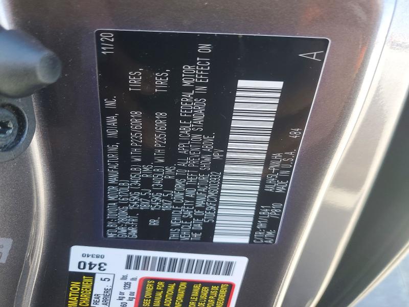2021 Toyota Sienna მანქანა იყიდება აუქციონზე, vin: 5TDESKFC7MS003932, აუქციონის ნომერი: 53128496