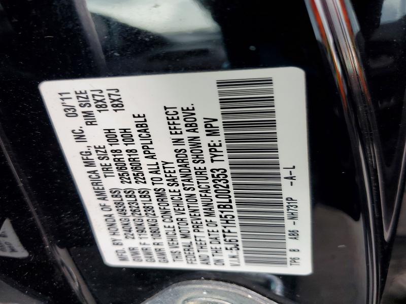 Aukcja sprzedaży 2011 Honda Accord, vin: 5J6TF1H51BL002353, numer aukcji: 55502186