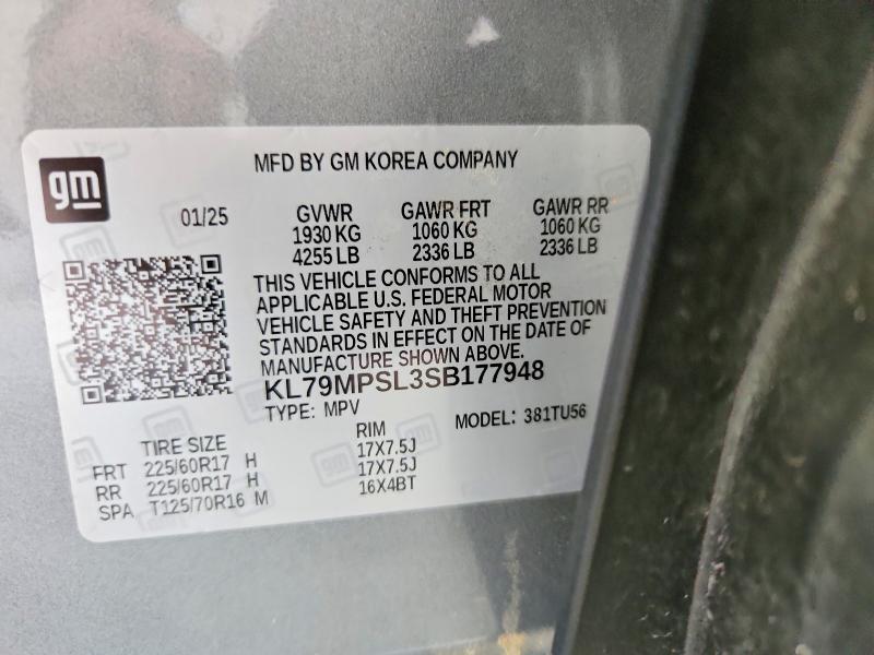 Продаж на аукціоні авто 2025 Chevrolet Trailblazer, vin: KL79MPSL3SB177948, номер лоту: 52968896