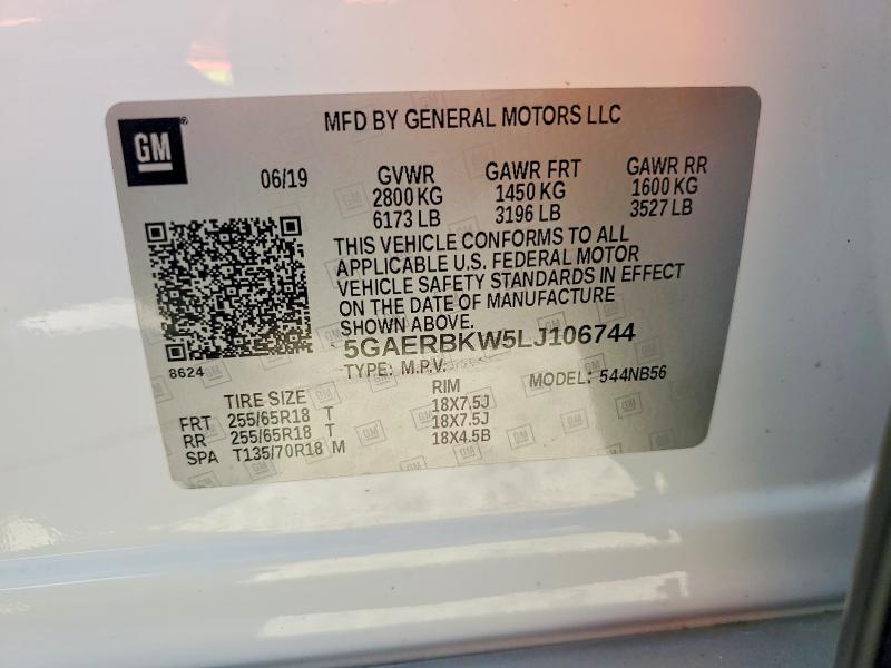 Aukcja sprzedaży 2020 Buick Enclave, vin: 5GAERBKW5LJ106744, numer aukcji: 53716746