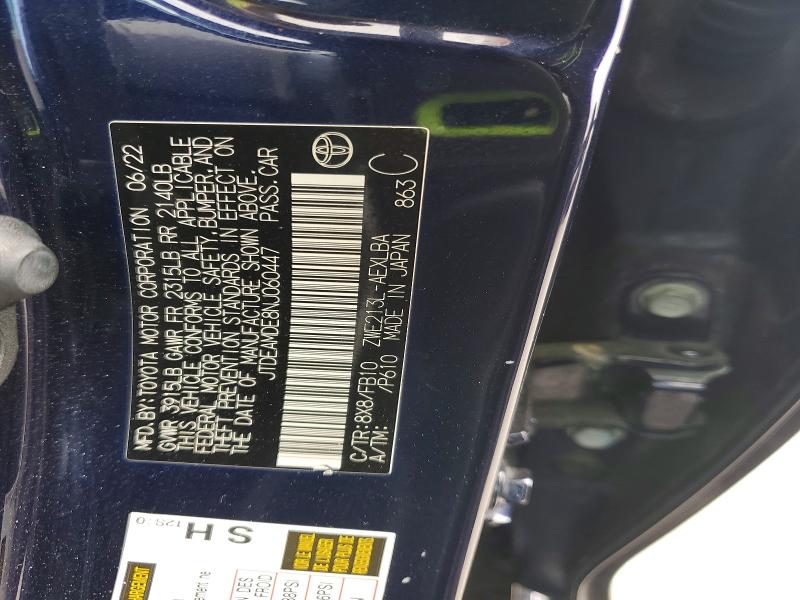 Aukcja sprzedaży 2022 Toyota Corolla, vin: JTDEAMDE8NJ060447, numer aukcji: 53839496