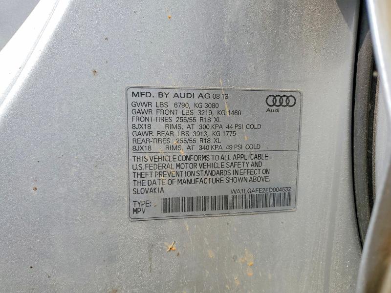 Aukcja sprzedaży 2014 Audi Q7, vin: WA1LGAFE2ED004532, numer aukcji: 54317026