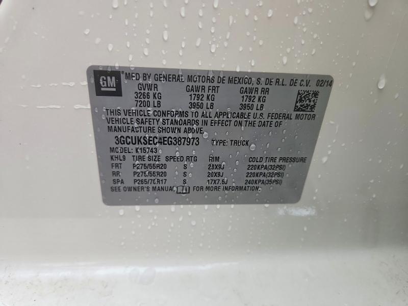 53819046 :رقم المزاد ، 3GCUKSEC4EG387973 vin ، 2014 Chevrolet Silverado مزاد بيع
