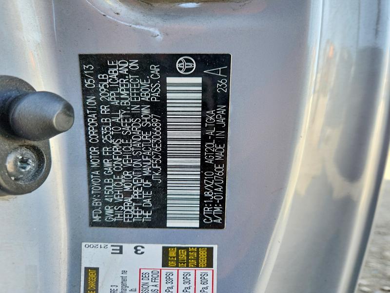 55044216 :رقم المزاد ، JTKJF5C76E3066897 vin ، 2014 Scion Tc مزاد بيع