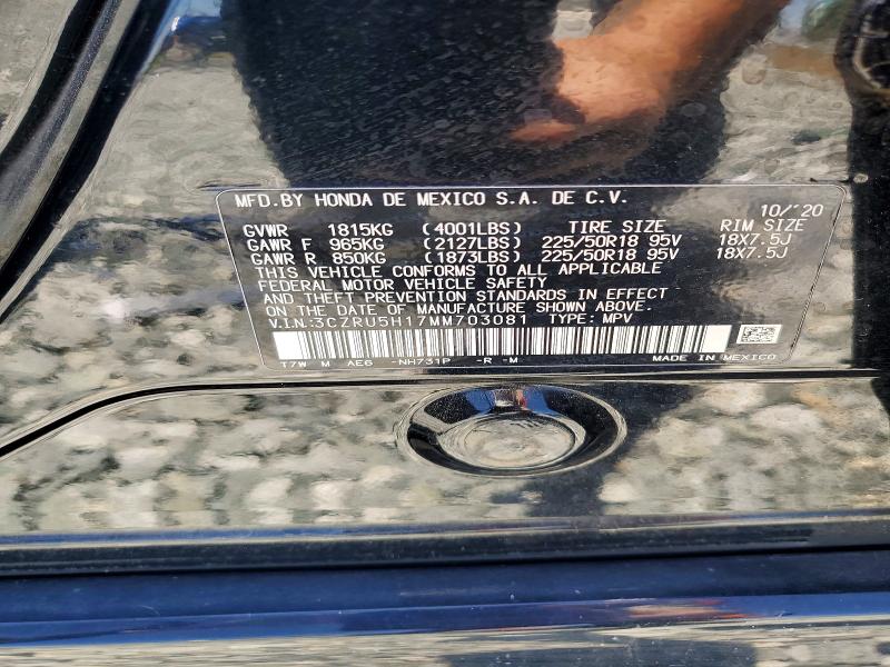 Продажа на аукционе авто 2021 Honda Hr-v, vin: 3CZRU5H17MM703081, номер лота: 53698696