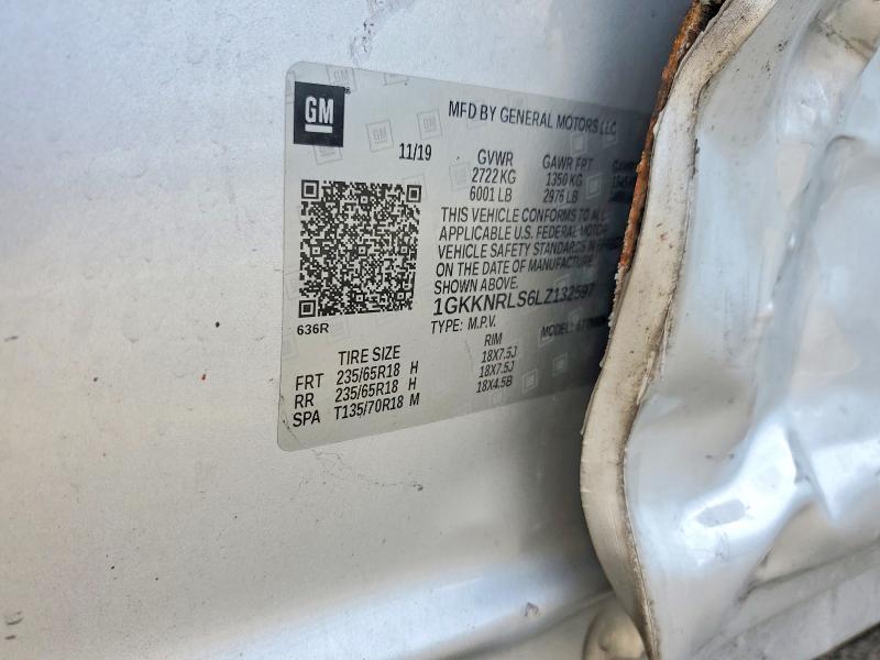 50810846 :رقم المزاد ، 1GKKNRLS6LZ132597 vin ، 2020 Gmc Acadia مزاد بيع