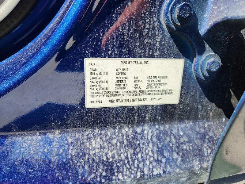 Aukcja sprzedaży 2021 Tesla Model Y, vin: 5YJYGDEE1MF144125, numer aukcji: 53431036