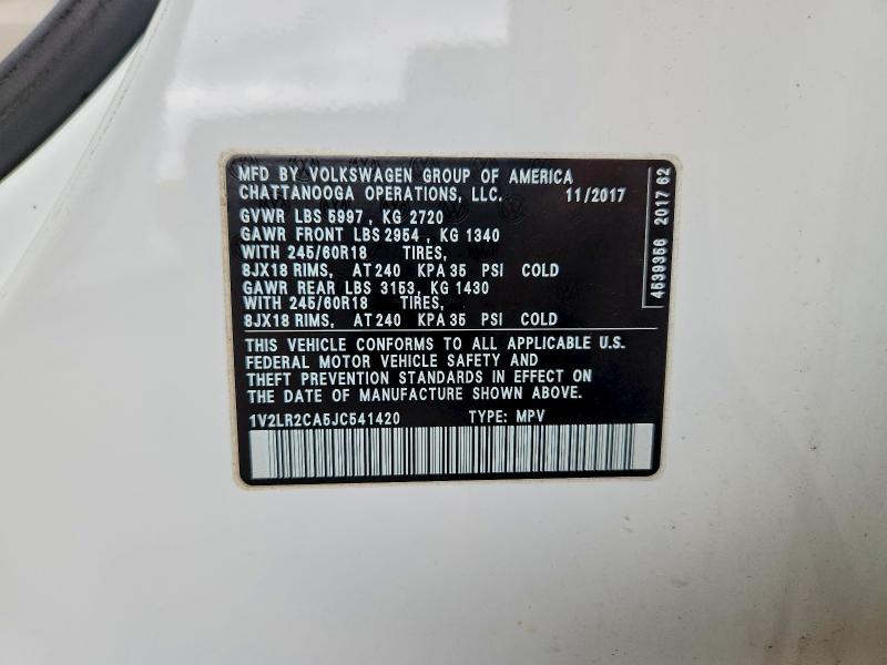 Aukcja sprzedaży 2018 Volkswagen Atlas, vin: 1V2LR2CA5JC541420, numer aukcji: 52478816
