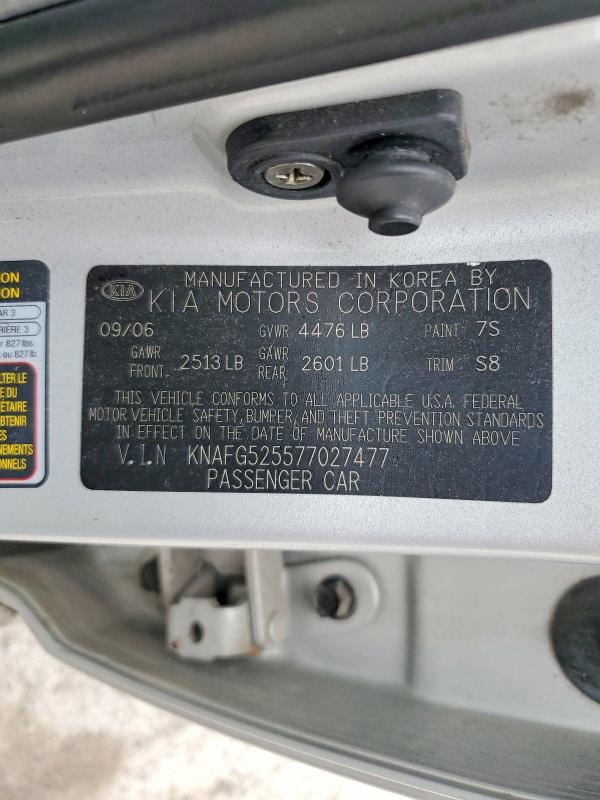 Aukcja sprzedaży 2007 Kia Rondo, vin: KNAFG525577027477, numer aukcji: 53767556