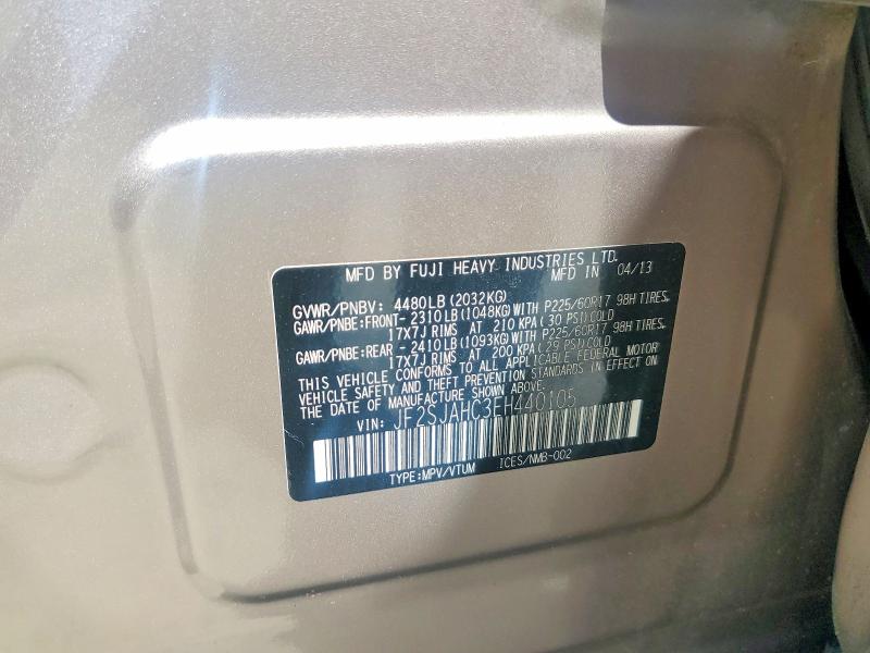 Продаж на аукціоні авто 2014 Subaru Forester, vin: JF2SJAHC3EH440105, номер лоту: 53707376