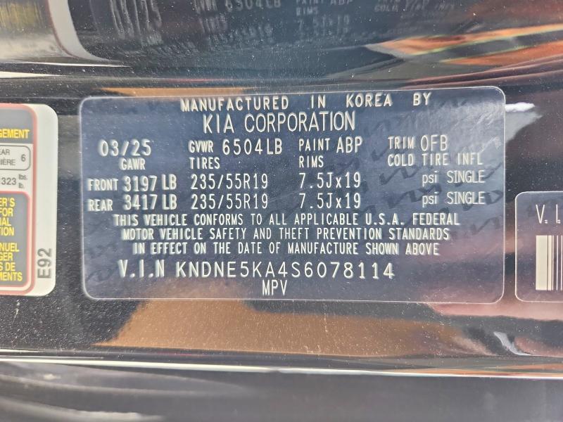Aukcja sprzedaży 2025 Kia Carnival Hybrid, vin: KNDNE5KA4S6078114, numer aukcji: 52007736