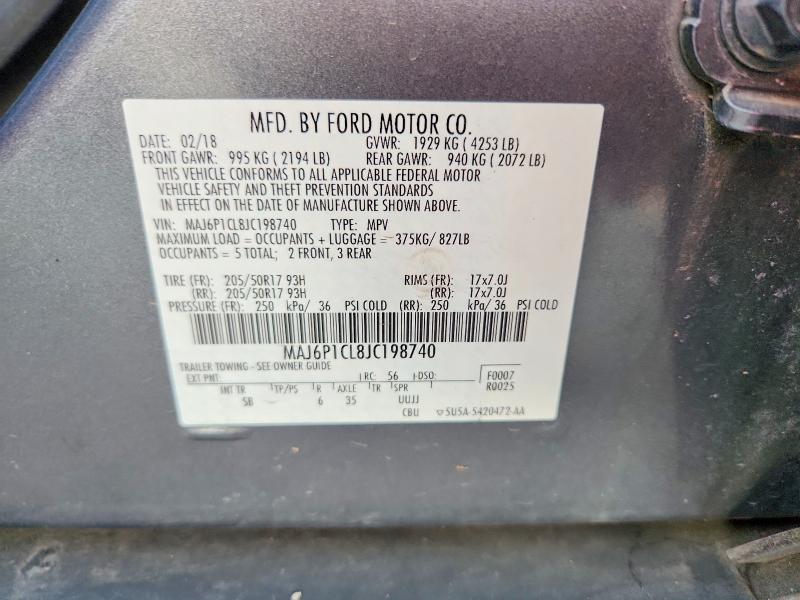 Продаж на аукціоні авто 2018 Ford Ecosport, vin: MAJ6P1CL8JC198740, номер лоту: 51981036