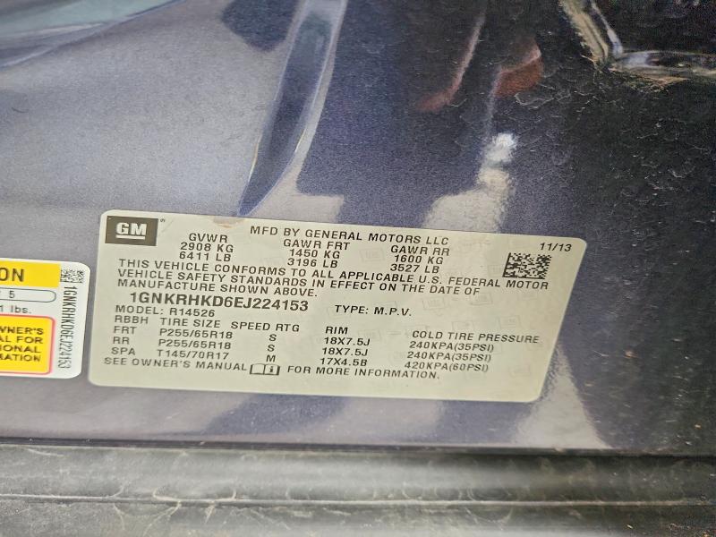 Продажа на аукционе авто 2014 Chevrolet Traverse, vin: 1GNKRHKD6EJ224153, номер лота: 52696906