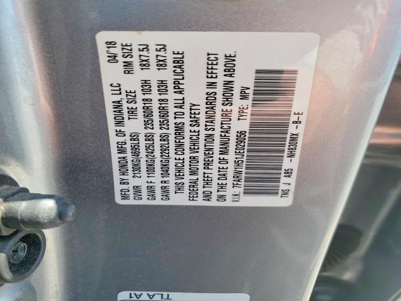 53214266 :رقم المزاد ، 7FARW1H51JE029056 vin ، 2018 Honda Cr-v مزاد بيع