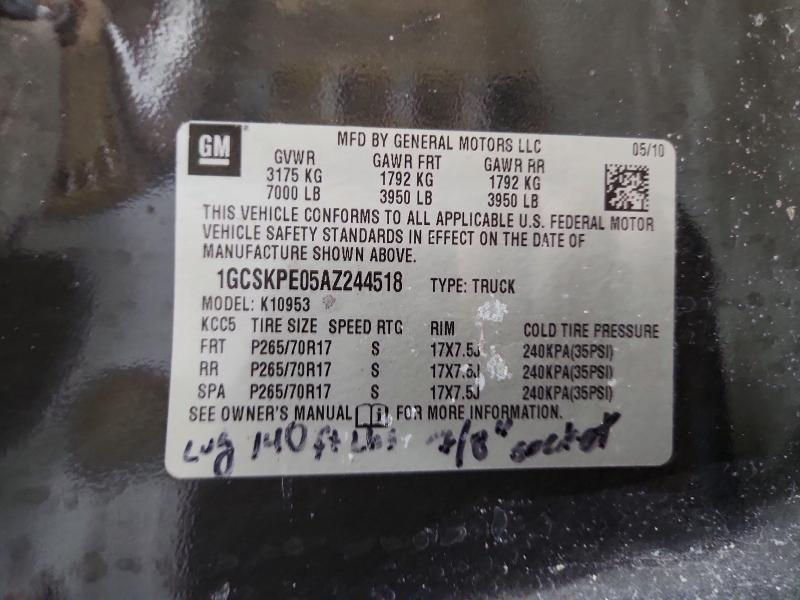 Продаж на аукціоні авто 2010 Chevrolet Silverado, vin: 1GCSKPE05AZ244518, номер лоту: 52651886