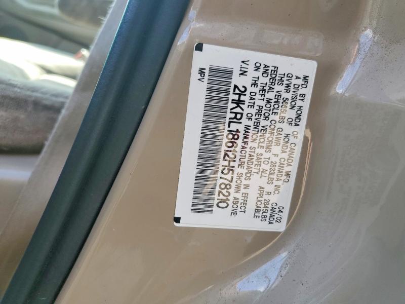 54458146 :رقم المزاد ، 2HKRL18612H578210 vin ، 2002 Honda Odyssey مزاد بيع