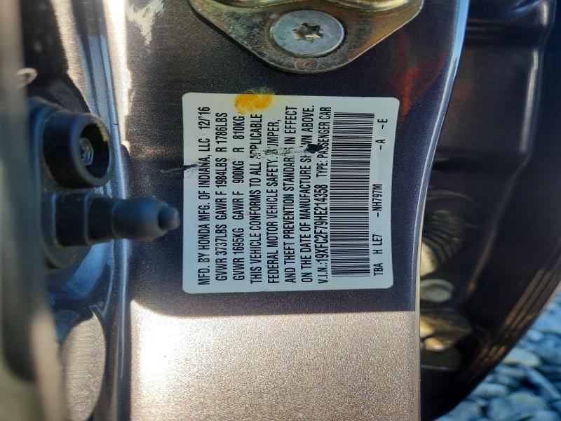 Aukcja sprzedaży 2017 Honda Civic, vin: 19XFC2F79HE214358, numer aukcji: 52215826