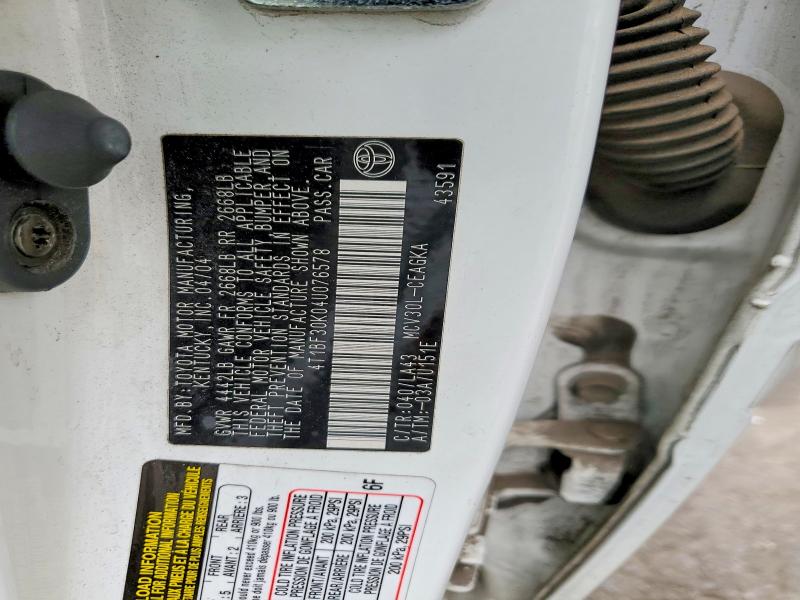 Продажа на аукционе авто 2004 Toyota Camry, vin: 4T1BF30K04U076578, номер лота: 52254356