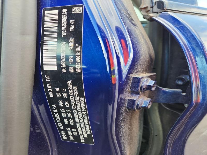 Aukcja sprzedaży 2018 Alfa Romeo Giulia, vin: ZARFAEEN8J7578614, numer aukcji: 53994736
