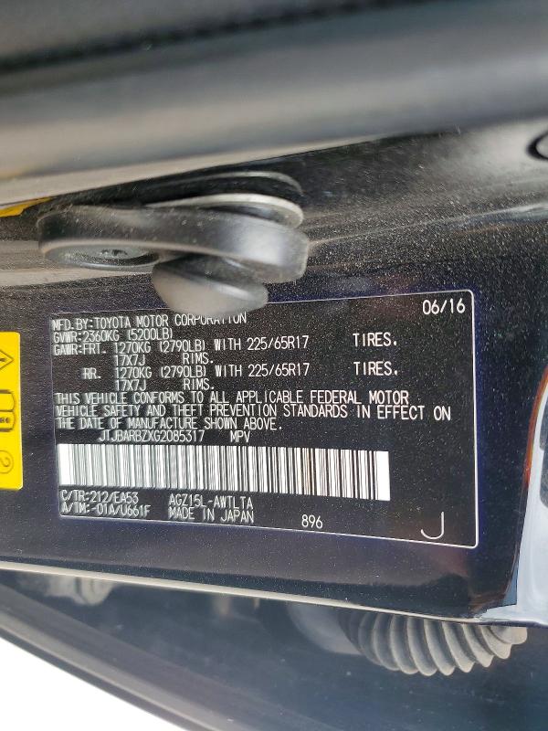 53170116 :رقم المزاد ، JTJBARBZXG2085317 vin ، 2016 Lexus Nx 200t مزاد بيع