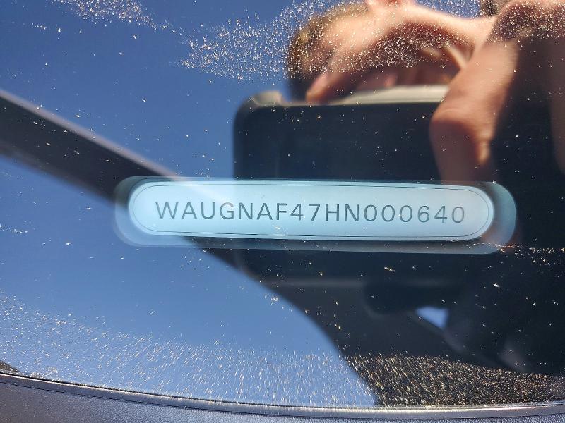 52932636 :رقم المزاد ، WAUGNAF47HN000640 vin ، 2017 Audi A4 مزاد بيع
