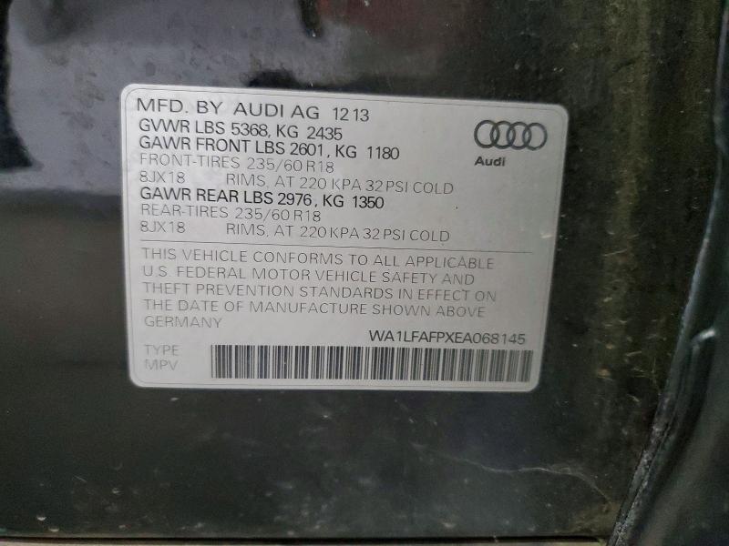 Aukcja sprzedaży 2014 Audi Q5, vin: WA1LFAFPXEA068145, numer aukcji: 52377646