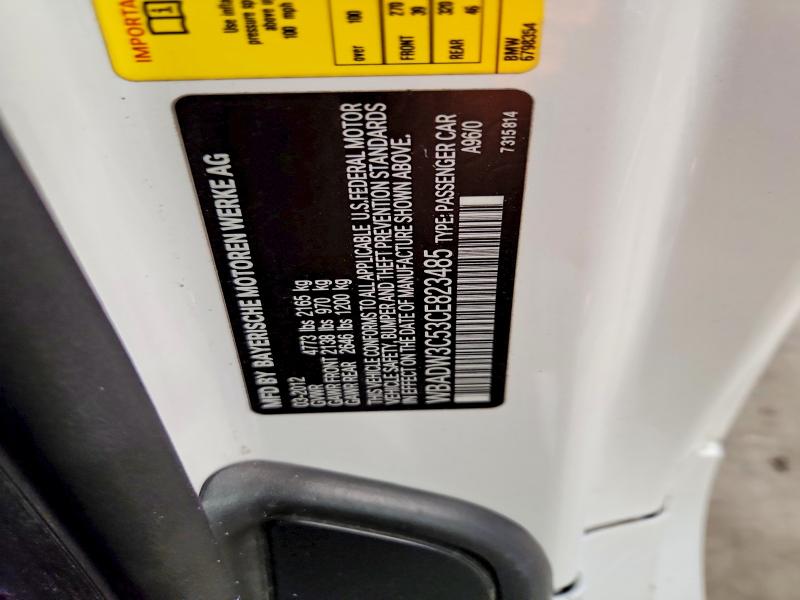 55520336 :رقم المزاد ، WBADW3C53CE823485 vin ، 2012 Bmw 328 مزاد بيع