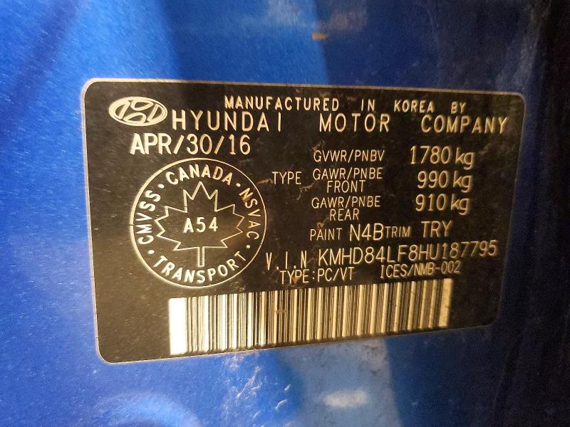 Продаж на аукціоні авто 2017 Hyundai Elantra, vin: KMHD84LF8HU187795, номер лоту: 52255966