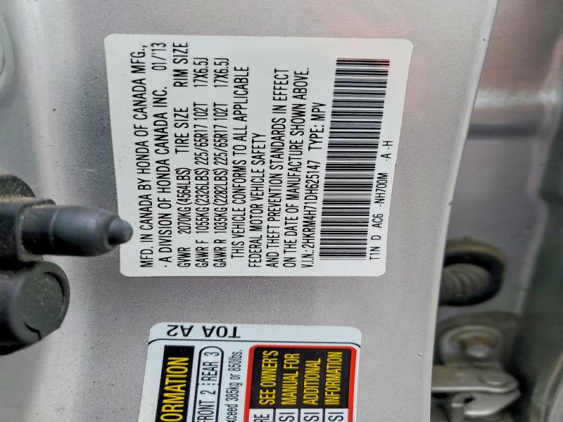 54521746 :رقم المزاد ، 2HKRM4H71DH625147 vin ، 2013 Honda Cr-v مزاد بيع