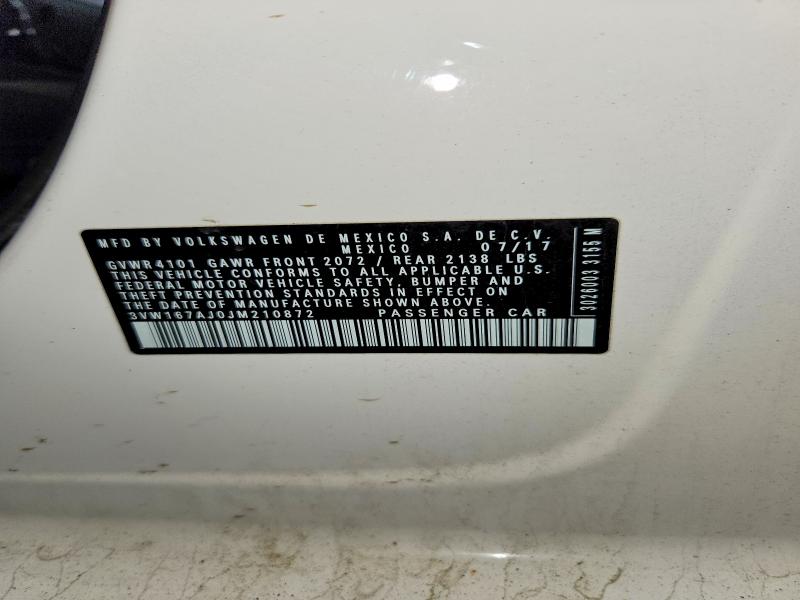 Продаж на аукціоні авто 2018 Volkswagen Jetta, vin: 3VW167AJ0JM210872, номер лоту: 53545716