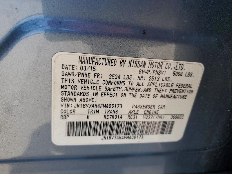 Продажа на аукционе авто 2015 Infiniti Q50, vin: JN1BV7AR4FM406173, номер лота: 53730616